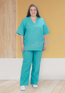 Костюм медицинский унисекс бязь ГОСТ арт. ПВ-02-24-БЗ (size +)